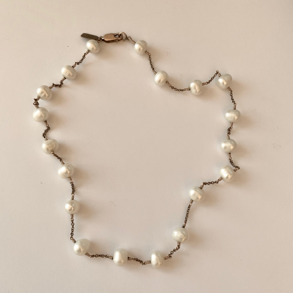 Lily Rachel Tin Cup Freshwater Pearl Necklace